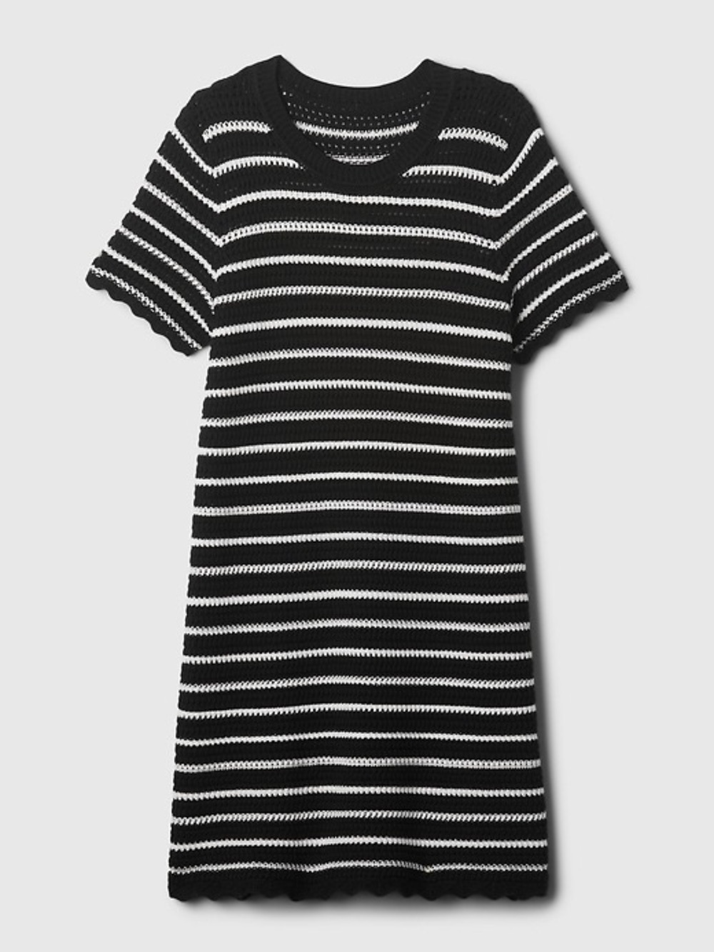 GAP Crochet Mini Dress M Black & White Stripe